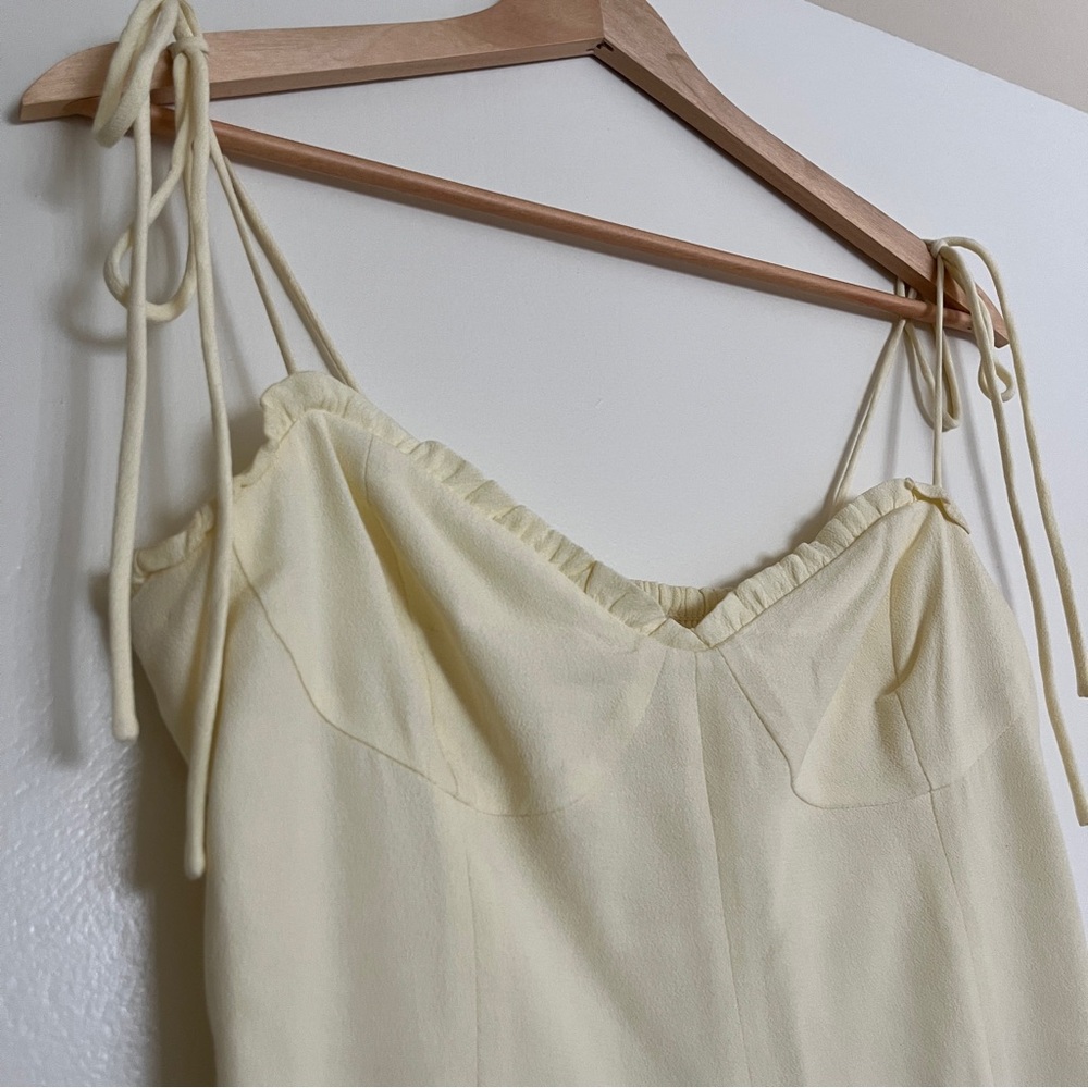Aritzia Wilfred Fable Whipped Butter Yellow Pastel Viscose Rayon Mini Dress sz 6 - Picture 6 of 14